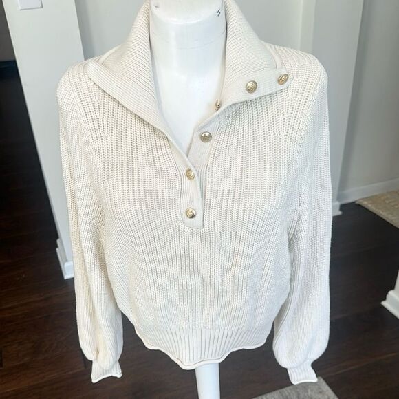 J. Crew Cream Ribbed Sweater S - Picture 1 of 7